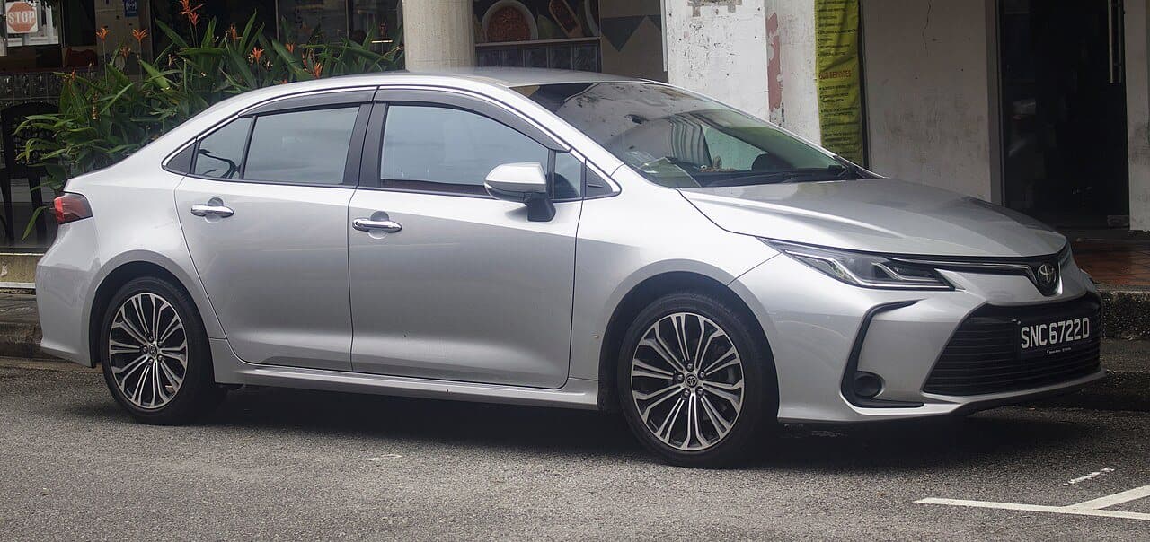 Silver saloon car