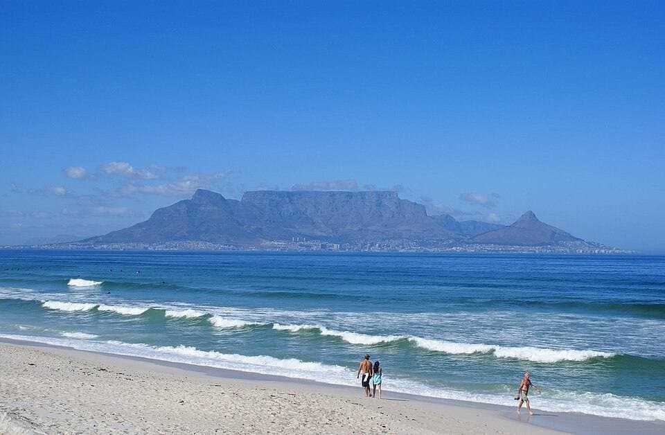 Table Mountain seen from the beach